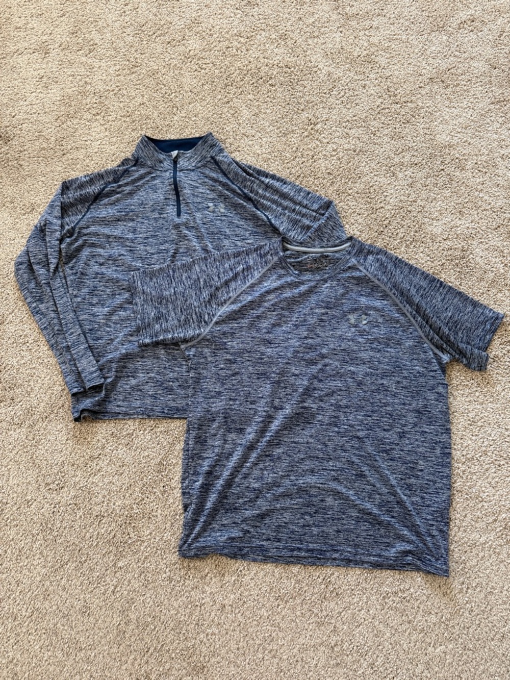 Under Armour Navy Heather Performance Tops - Short Sleeve & Quarter-Zip (2)